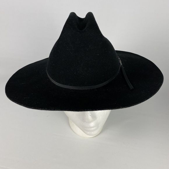 Vintage Renegade WPL 5923 100% Wool Black Cowboy Hat Size 7 MADE IN USA - Picture 1 of 13